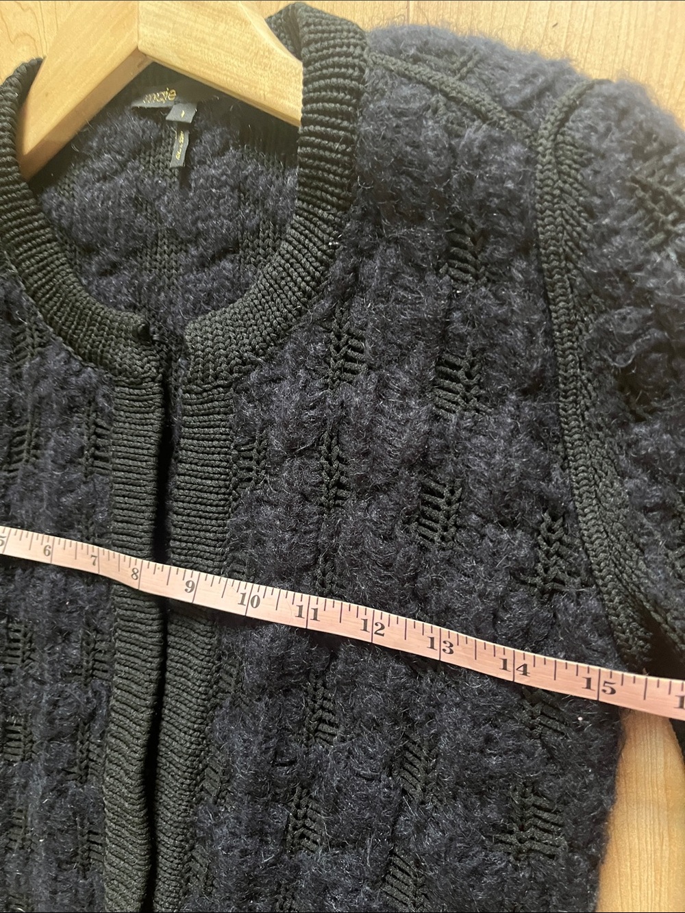 Maje Garcon Cable Knit Crop Cardigan Jacket - Picture 15 of 16